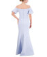 Women's Off-The-Shoulder Imitation Pearl Puff-Sleeve Gown