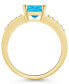 Фото #3 товара Blue Topaz and Diamond Ring (2-3/4 ct.t.w and 1/8 ct.t.w) 14K Yellow Gold