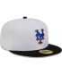 Фото #3 товара Men's White, Black New York Mets Optic 59FIFTY Fitted Hat