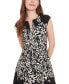 ფოტო #3 პროდუქტის Petite Printed Split-Neck Fit & Flare Dress