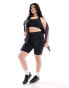 ASOS 4505 Curve Icon 8 inch legging short with bum sculpt detail in performance fabric in black