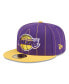 ფოტო #2 პროდუქტის Men's Purple/Gold Los Angeles Lakers Pinstripe Two-Tone 59fifty Fitted Hat