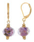 ფოტო #1 პროდუქტის Women's Crystal Purple Rose Earrings