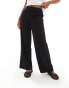 JDY Petite high waist trouser with front seam detail in black