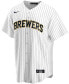 Фото #3 товара Men's Christian Yelich White Milwaukee Brewers Alternate Replica Player Jersey