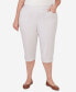 Фото #1 товара Plus Size Garden Party Stripe Clamdigger Capri Pants with Cuffed Hem