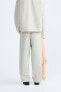 Wide-leg cotton - linen trousers