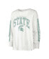 Women's White Distressed Michigan State Spartans Statement SOA 3-Hit Long Sleeve T-shirt