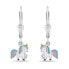 Playful silver earrings Unicorn EA919W