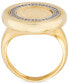 ფოტო #3 პროდუქტის Diamond Coin Statement Ring (1/4 ct. t.w.) in 14k Gold-Plated Sterling Silver