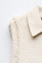 Textured frayed waistcoat