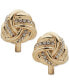 Gold-Tone Pavé Knot Clip-On Button Earrings