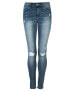 Фото #2 товара Женские джинсы скинни со средней посадкой укороченные рваные синие Juicy Couture