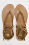 SPLIT SUEDE FLAT SLIDER SANDALS