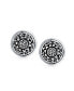 Фото #2 товара Bali Style Lightweight Medallion Round Disc Flower Sunflower Clip On Earrings For Women Non Pierced Oxidized Sterling Silver