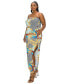Фото #1 товара Plus Size Cleopatra Sleeveless Slit Pocket Jumpsuit