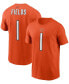 Фото #1 товара Men's Justin Fields Orange Chicago Bears 2021 NFL Draft First Round Pick Player Name and Number T-shirt
