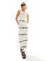 Фото #1 товара Weekday Close tie dye fitted rib midaxi dress in off-white exclusive to ASOS