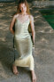 Фото #2 товара Атласное платье с кружевом и бантами ZARA