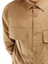 Фото #3 товара River Island double pocket utility shirt in light stone