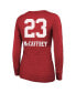 Фото #2 товара Women's Threads Christian McCaffrey Scarlet San Francisco 49ers Super Bowl LVIII Scoop Name and Number Tri-Blend Long Sleeve T-shirt