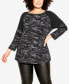 Фото #1 товара Plus Size Splice Sleeve Print Long Sleeve Top