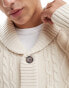 Фото #2 товара Brave Soul heavyweight cable knit cardigan in oatmeal