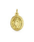 Фото #1 товара Bling Jewelry yellow Real 14K Gold Guadalupe Holy Mother the Virgin Mary Religious Medallion Oval Medal Pendant Necklace For Women No Chain