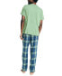 Men's 2-Pc. Classic-Fit Solid T-Shirt & Plaid Flannel Pajama Pants Set