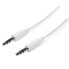 Фото #1 товара StarTech.com 1m White Slim 3.5mm Stereo Audio Cable - Male to Male, 3.5mm, Male, 3.5mm, Male, 1 m, White