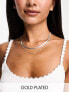 Фото #1 товара Pieces 18k plated 2 chain necklace in silver