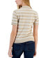 Фото #2 товара Women's Textured-Stripe Polo Sweater