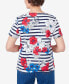 Women's Floral Stripe Braided Neck Tee