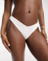 Hollister ribbed v-front high leg co-ord bikini bottom in white