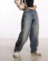 Фото #2 товара COLLUSION x018 low rise balloon jeans in dirty wash