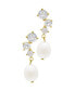 Gold Deco Crystal and Freshwater Cultivated Pearl Drop Earrings