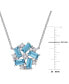ფოტო #3 პროდუქტის Blue & White Topaz Cluster 17" Pendant Necklace (2-3/5 ct. t.w.) in Sterling Silver