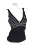 Фото #1 товара Gottex Essential Womens Swimwear Black White Tankini Top Black Size 6