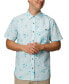 Men's Colton Short Sleeve Button-Front Perforated Printed Shirt