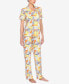 ფოტო #4 პროდუქტის Women's 2 Piece Tropical Print Pajama Set