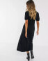 ASOS DESIGN ultimate midi tea dress with collar in black