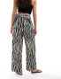 Фото #2 товара Mango straight leg zebra print trouser in black