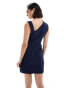 ASOS DESIGN ruched mini dress with asymmetric neck in navy