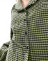 Фото #2 товара Nobody's Child Emmie blouse with oversized collar in green gingham