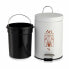 Pedal bin Art Nouveau White Bronze Steel Plastic 3 L (6 Units)