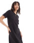 Pieces maxi t-shirt dress in black Черный, L - EU 40 - фото #4