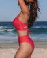 Фото #2 товара Women's High Waisted One Shoulder Back Lace-up Bikini Sets
