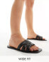 Фото #1 товара ASOS DESIGN – Wide Fit – Fame – Jelly-Sandalen in Schwarz mit Flechtdesign