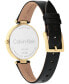 ფოტო #3 პროდუქტის Women's Gleam Black Leather Strap Watch 32mm