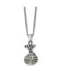 Фото #1 товара Chisel polished and Antiqued Money Bag Pendant Curb Chain Necklace